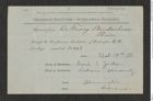 Nachlass Franz Steindachner, Blatt (Empfangsbestätigung) von David Starr Jordan an Franz Steindachner (17.10.1883), Inv.Nr. 259.08, Seite 1